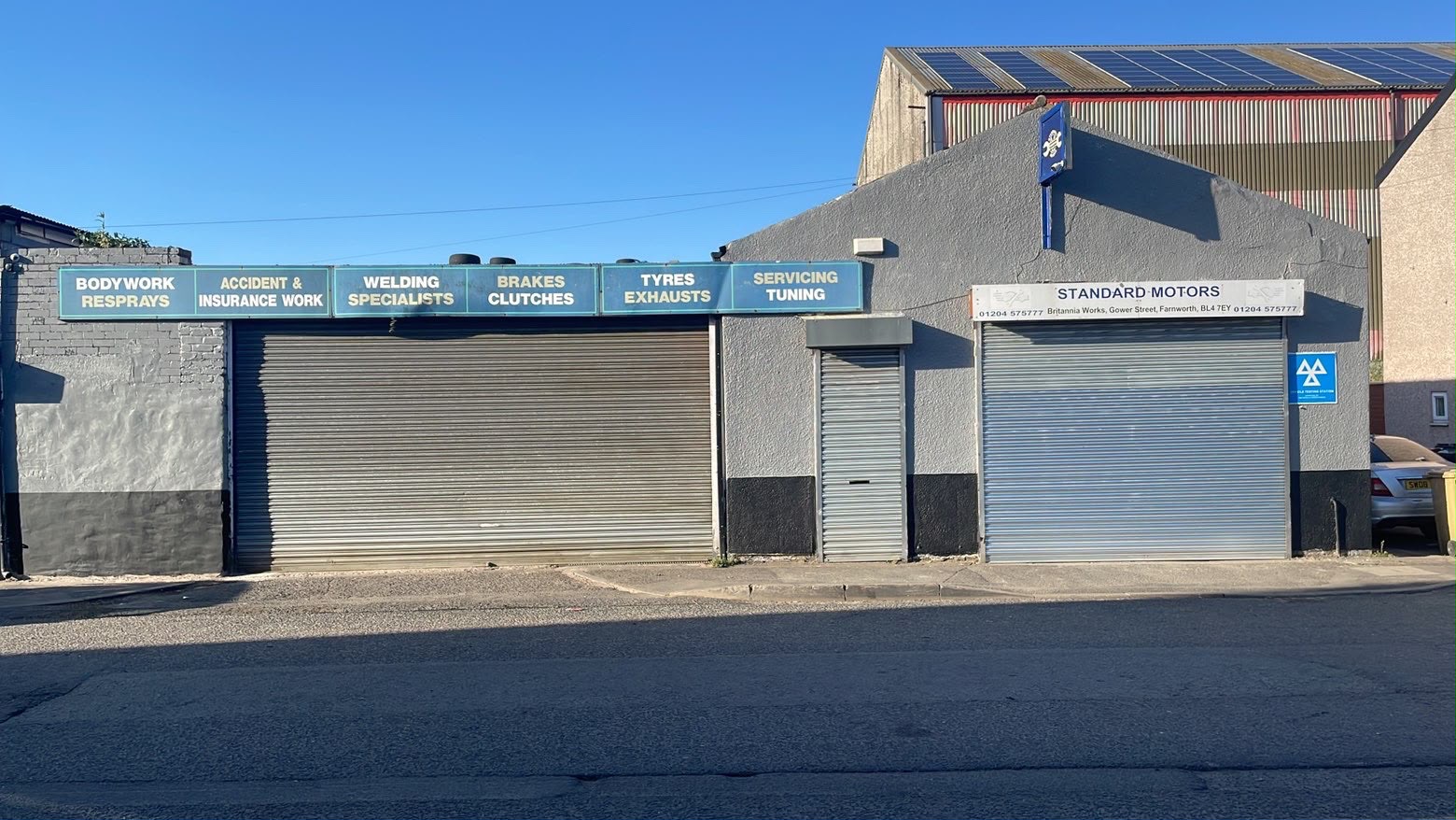 Standard Motors garage on Gower Street, Farnworth